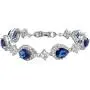 EVER FAITH Silver-Tone Full Zircon Wedding Tear Drop Link Bracelet EVER FAITH Silver-Tone Full Zircon Wedding Tear Drop Link Bracelet