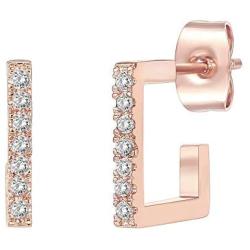 PAVOI 14K Gold Plated 925 Sterling Silver Post Square Huggie Hoop Earrings - Cubic Zirconia Earrings in Rose Gold, White Gold and Yellow Gold Plating