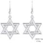 EUEAVAN Fashion Jewish Symbol Star Of David Silver Plated Pendant Earrings Jewelry for Women
