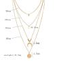 Jovono Gold Boho Multilayered Necklace Moon Sequins Pendant Necklaces for Women and Girls