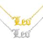 2Pcs Old English Zodiac Necklaces, 18K Gold Silver 12 Constellation Pendant Necklace for Women Girls, Horoscope Astrology Letter Necklace Birthday Gift