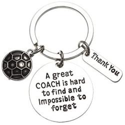 Infinity Collection Soccer Coach Keychain- Great Coach is Hard to Find But Impossible to Forget Soccer Coach Gifts- Soccer Jewelry - Soccer Coach Gifts for Men and Women