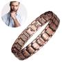 BTOP Men Red Copper Double Strong Magnetic Therapy Bracelet for Arthritis Pain Relief