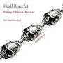 Mens Handmade Vintage Gothic Skull Link Bracelets, Metal Stainless Steel Valentine Birthday Gifts for He