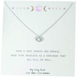 My Very Best Simulated Opal Hamsa Evil Eye Necklace
