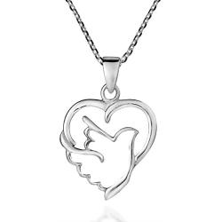 AeraVida Holy Spirit Dove of Love and Peace .925 Sterling Silver Pendant Necklace