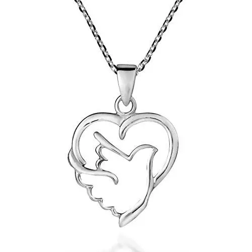 AeraVida Holy Spirit Dove of Love and Peace .925 Sterling Silver Pendant Necklace AeraVida Holy Spirit Dove of Love and Peace .925 Sterling Silver Pendant Necklace
