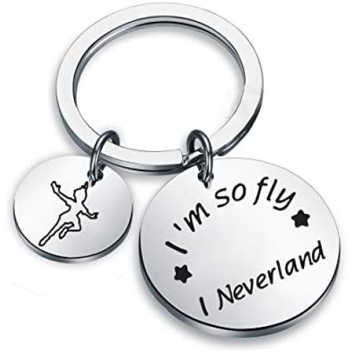 KUIYAI Im So Fly I Neverland Keychain Movie Quote Keyring Fandom Jewelry Peter Gift