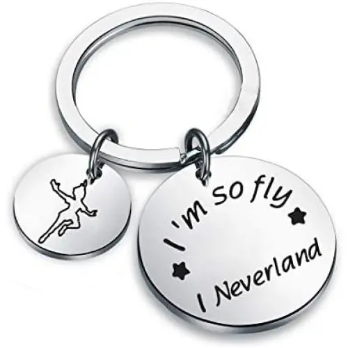 KUIYAI Im So Fly I Neverland Keychain Movie Quote Keyring Fandom Jewelry Peter Gift KUIYAI Im So Fly I Neverland Keychain Movie Quote Keyring Fandom Jewelry Peter Gift