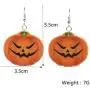 TULIP LY Silver Plated Cute Halloween Orange Pumpkin Drop Earrings Emoji Smiling Face Charm Dangle Earring Autumn Thanksgiving Jewelry