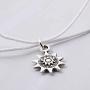 Jovono White Boho Necklace Sun Pendant Jewelry Chain for Women and Girls (Silver)