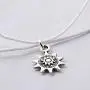 Jovono White Boho Necklace Sun Pendant Jewelry Chain for Women and Girls (Silver)