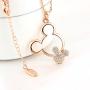 ERLUER Womens Mickey Pendant Necklaces for Women Rose Gold Platinum Plated Mouse Charm Jewelry Necklace