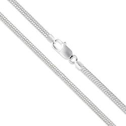 Sterling Silver Round Snake 1.9mm 2.2mm 2.4mm 3mm 4mm 5mm Chain Solid 925 Necklace