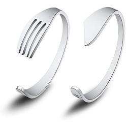 KUIYAI I Love You I Know Couple Fork Cuff Bracelet Star War Christmas Valentines Day Gift