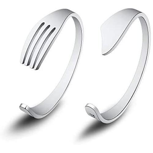 KUIYAI I Love You I Know Couple Fork Cuff Bracelet Star War Christmas Valentines Day Gift