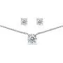 GemStar USA Sterling Silver Cubic Zirconia Round Solitaire Choker Necklace and Stud Earrings Set GemStar USA Sterling Silver Cubic Zirconia Round Solitaire Choker Necklace and Stud Earrings Set