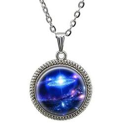 Galaxy Art Necklace Custom Nebula Universe Space Jewelry Pendant Birthday Gift for Her