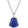 Laughing Buddha Blue Jade Pendant Silver Necklace Rope Chain Genuine Certified Grade A Jadeite Jade Hand Crafted, Jade Necklace, 14k Jade Buddha necklace, Jade Medallion