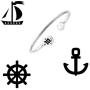 BAUNA Nautical Theme Jewelry Compass Anchor Cuff Bracelet Sailor Gift Inspirational Gift for Women Girls