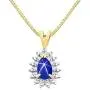 RYLOS Matching Jewelry For Women 14K Yellow Gold Diamond & Blue Star Sapphire Matching Earrings, Pendant Necklace and Ring Set with 18'' Chain 6X4MM Jewelry For Women Womens Jewelry Gold Jewelry