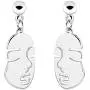 Stainless Steel Face Abstract Statement Party Hypoallergenic Drop Earrings (Silver) Stainless Steel Face Abstract Statement Party Hypoallergenic Drop Earrings (Silver)