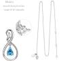 Mothers Day Necklace for Mom Birthday Gift Forever Love Infinity Sterling Silver December Blue topaz Birthstone Jewelry Pendant Necklace for Women