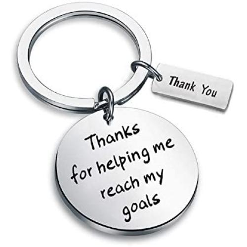 Zuo Bao Coach Gift Coach Appreciation Gift Team Captain Gift Coach Keychain Thanks for Helping Me Reach My Goals Keychain Thank You Gift for Coaches Team Partners