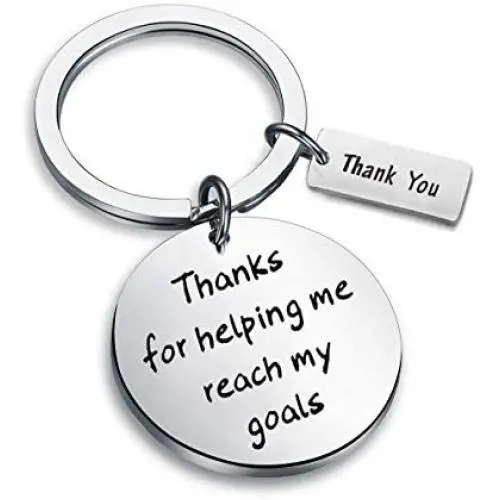 Zuo Bao Coach Gift Coach Appreciation Gift Team Captain Gift Coach Keychain Thanks for Helping Me Reach My Goals Keychain Thank You Gift for Coaches Team Partners