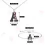 Hicarer 2 Pieces Pink Charm Letters A-Z Pendant Necklace and Bracelet Pendant for Women Girls, Letter Name Jewelry