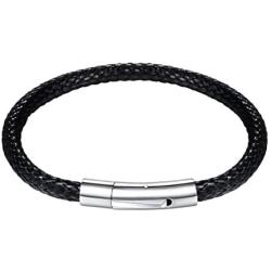 PROSTEEL Braided Leather Bracelets, Custom Beads Custom ID Bracelet for Men Women, Personalized 2-5 Name Engraved, Come Gift Box