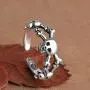 925 Sterling Silver Plated Retro Treble Human Skeleton Skull Head Adjustable Band Ring,Size 5-7 925 Sterling Silver Plated Retro Treble Human Skeleton Skull Head Adjustable Band Ring,Size 5-7