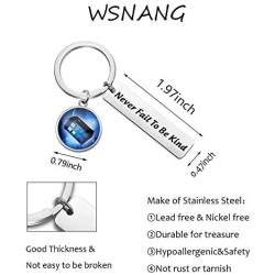 WSNANG Tardis Gift Never Fail to Be Kind Keychain Police Box Charm Jewelry Movie Quote Jewelry for Fans