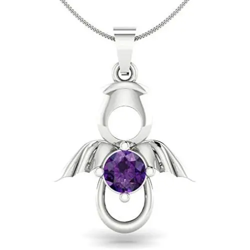 925 Sterling Silver Purple Amethyst Pendant Necklace for Women February Birthstone Jewelry 0.46 CTTW 925 Sterling Silver Purple Amethyst Pendant Necklace for Women February Birthstone Jewelry 0.46 CTTW