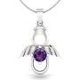 925 Sterling Silver Purple Amethyst Pendant Necklace for Women February Birthstone Jewelry 0.46 CTTW