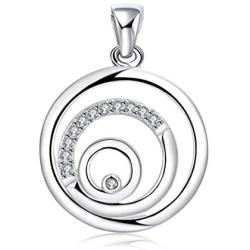 Smiling Wisdom - Zen Balance Gift Set - 3 Round Circles Balancing Necklace - Cubic Zircon - Mini Keepsake Card - Joy, Happiness, Serenity - Woman Jewelry Gifts for Her Woman Friend - .925 Silver Plated, CZ