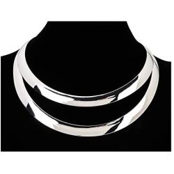 Women Choker Necklace for Women High Polished Stainless Steel Statemetn Bib Necklace Chunky Collar Tribal Torque Necklace Fashion Costume Jewelry