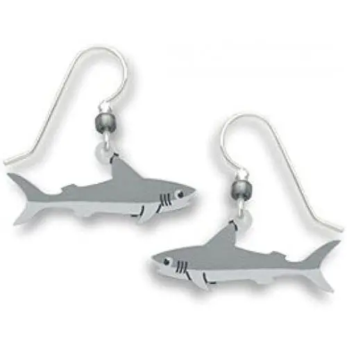 Whimsical Grey Shark Earrings Made in the USA by Sienna Sky 1712 Whimsical Grey Shark Earrings Made in the USA by Sienna Sky 1712