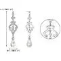 EVER FAITH 925 Sterling Silver CZ Freshwater Cultured Pearl Vintage 1920s Teardrop Chandelier Dangle Wedding Earrings