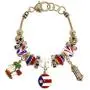 Elosee Puerto Rico Theme Murano Glass Charm Bracelet 7.5 Inch Elosee Puerto Rico Theme Murano Glass Charm Bracelet 7.5 Inch