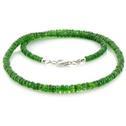 NirvanaIN Genuine Chrome Diopside Necklace Stunning Elegant Necklace Green Stone Necklace Healing Necklace Adjustable Sterling Silver Lock Necklace