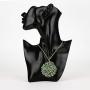 Niumike Handmade Crystal Circle Pendant Necklace for Women Disc Long Statement Necklaces with Box