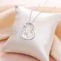 FLYOW S925 Sterling Silver Always in My Heart Dog Pendant Necklace for Women Teen Girl with Dog Gift For Her