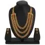 Efulgenz Indian Bollywood Gold Tone Antique Vintage Coin Style Bridal Wedding Multilayer Strand Bridal Necklace Earring Jewelry Set