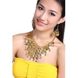 ZLTdream Belly Dance Gypsy Jewelry Accessories Dancing Necklace+Earrings 3pcs/Set