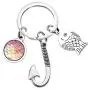 UJIMS Fishing Hook Keychain with Fish Charm Fish Lover Gift for Dad Husband Boyfriend Fisherman Jewelry Fishing Lure Gifts