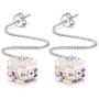 Cat Eye Jewels S925 Sterling Silver Swarovski Elements Crystal Dangle Stud Earrings for Women Girls