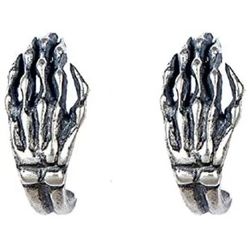 Cinlan 925 Sterling Silver Punk Gothic Rock Skull Hand Bone Earrings Cinlan 925 Sterling Silver Punk Gothic Rock Skull Hand Bone Earrings
