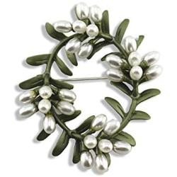 HSQYJ Maple Leaf Brooches Fashion Beautiful Metal Pearl Enamel Sandblasting Brooch Retro Painting Double-Layer Lapel Pins for Women Girl Jewelry Gift