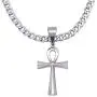 Double Rainbow Jewelry 18''-36'' Mens Stainless Steel Silver Egyptian Ankh Cross Pendant 6mm Cuban Curb Necklace Chain Link Double Rainbow Jewelry 18''-36'' Mens Stainless Steel Silver Egyptian Ankh Cross Pendant 6mm Cuban Curb Necklace Chain Link